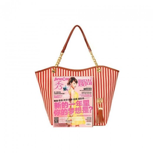 Women chain stripe canvas bag shoulder bag handbags exports