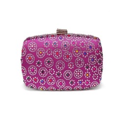 Women Evening Bag Ladies Party Clutches Bag Wallet Purse Phone Bag-Purple