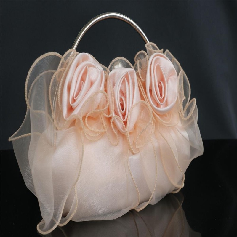 Womens Satin Lace Clutch Bag Evening Bridal Bag Wedding Fashion Prom ...