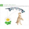 Plastic Electric Dancing Butterfly Around Flower Cat Toy