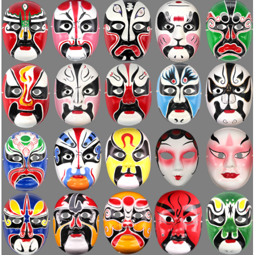 Festival Performance Hand-Painted Pulp Mask Chinese-Style Peking Opera Mask
