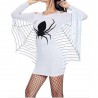 Women Sexy Halloween Uniform Spider Print Open Shoulder Bat Long Sleeve Party Stage Suit