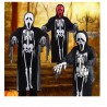 Halloween Skeleton Head Masquerade Adult Skeleton Costume + Red Pointed Mask + Gloves