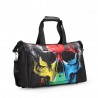 3D Creative Printed Skull Pattern Men And Women Bag Travel Satchel Handbag - Multi Color