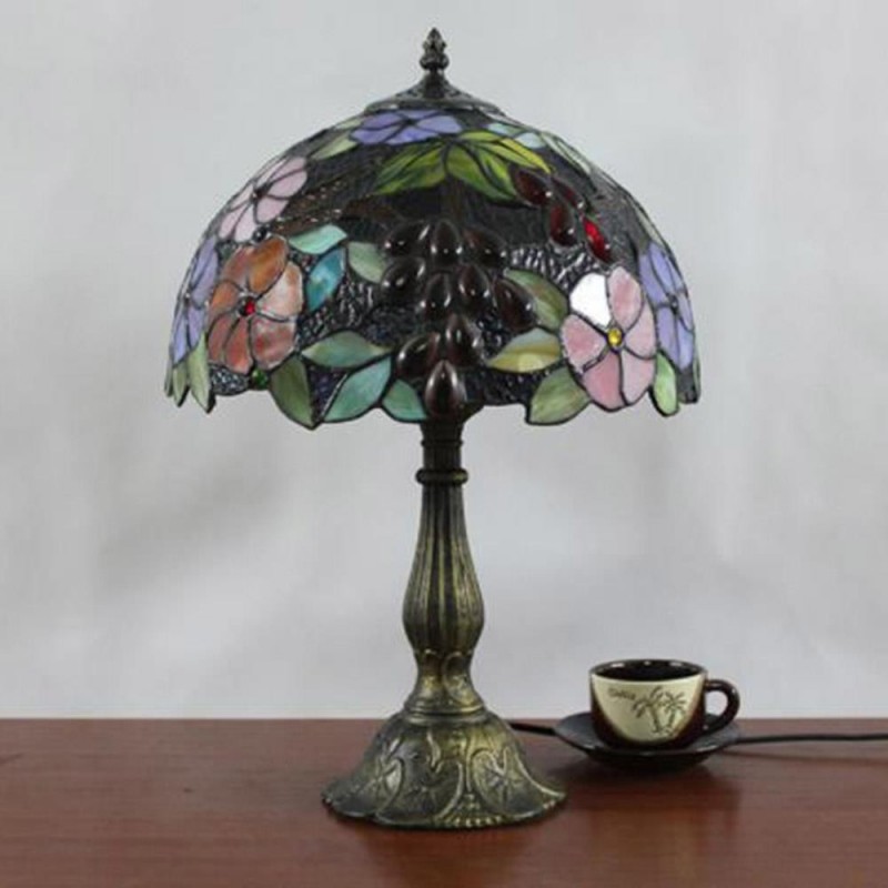 Fumat European Classic Glass Grape Table Lamp Stained Glass Desk