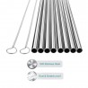 Stainless Steel Straws Set of 8, Tker 10.5 inch Metal Reusable Drinking Straws for 30oz / 20oz Tumblers with Silicone Tips(4 Straight|4 Bent|2 Brushes)