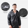 Reusable Rain Coat Jacket with Hood, Size 59" by 27.5"